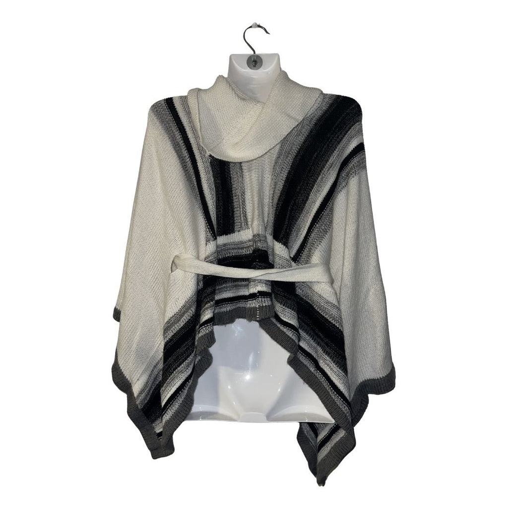 New York & Company Turtleneck Tie Front Poncho Size Small Bohemian Chic Western