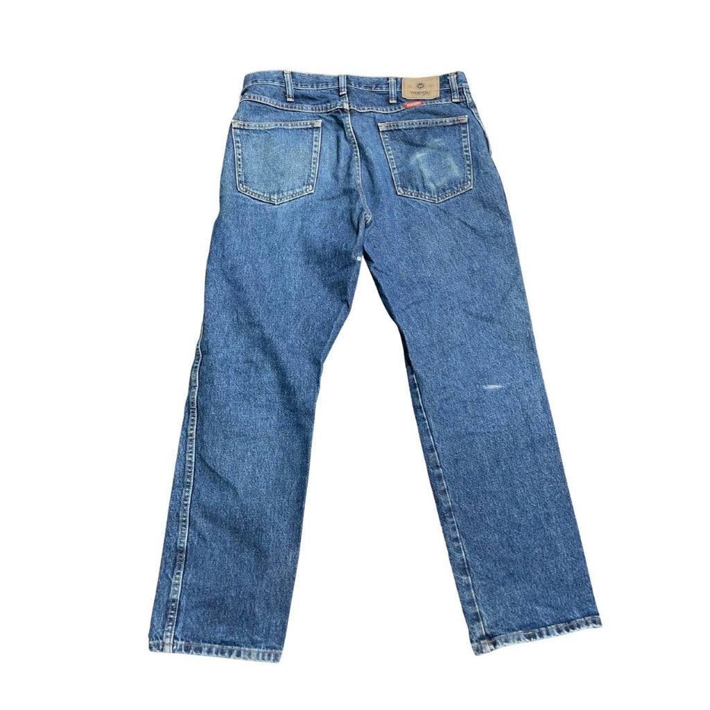 Wrangler Authentic Denim Blue Jeans Regular Fit Size 36x30 Straight Leg Utility
