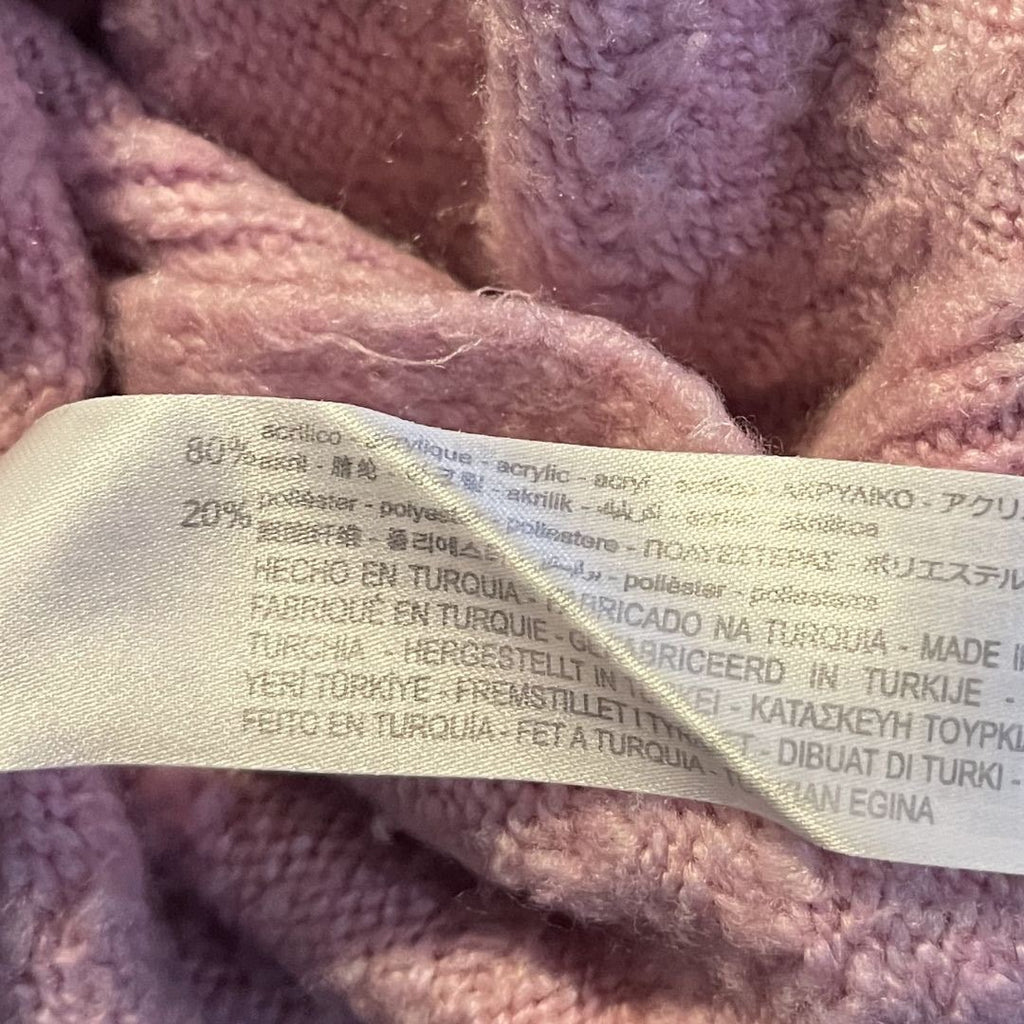 Zara Pink Chunky Knit Button Cropped Cardigan Sweater Size Small Spring Chic