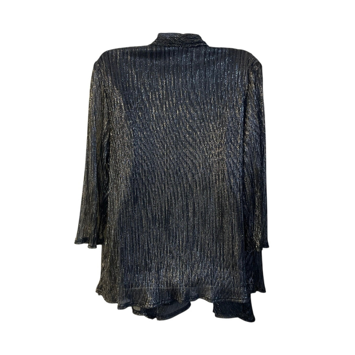Vintage R&M Richards Black Silver Open Front Cardigan Tank Set XL Formal Elegant