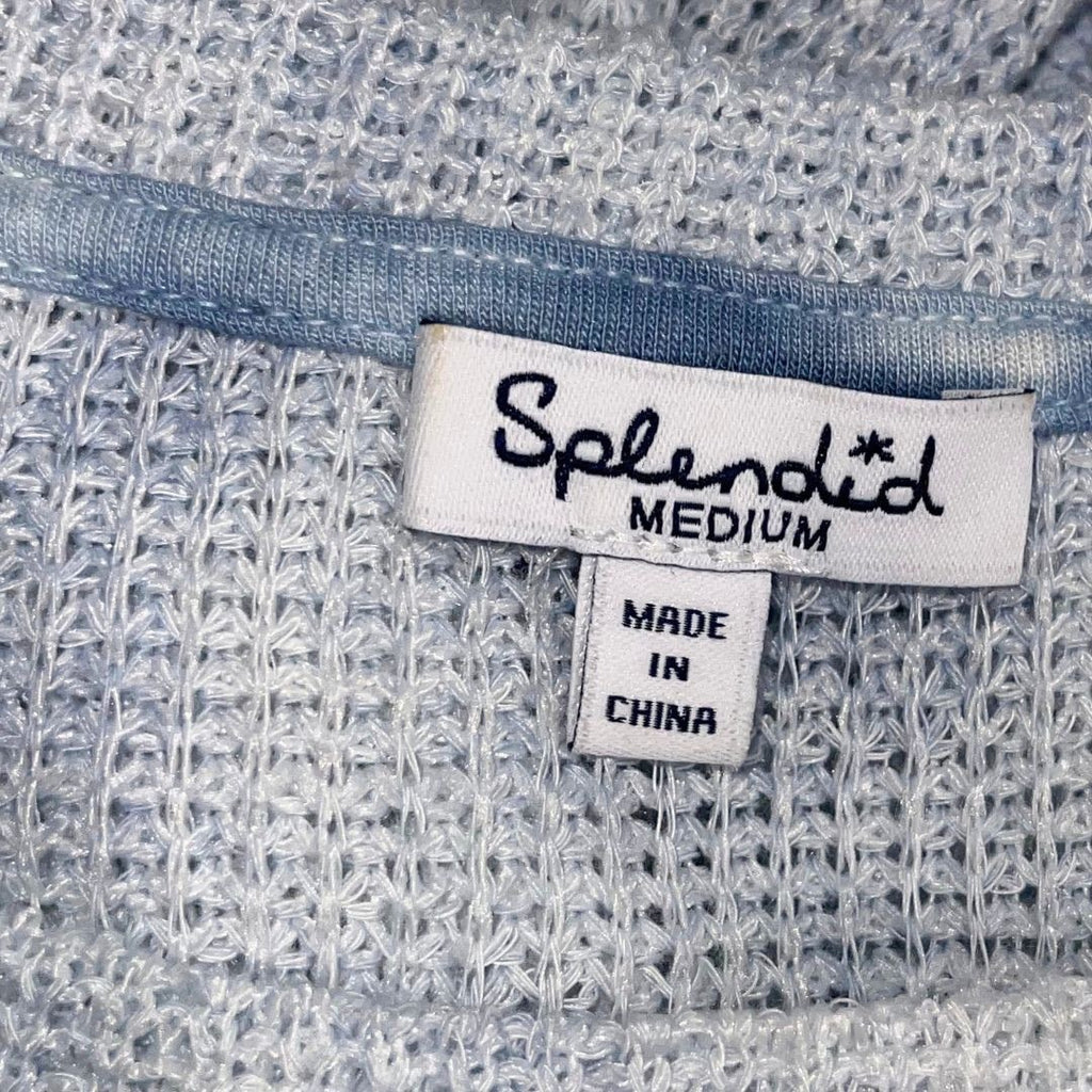 Splendid Waffle Knit Pullover Long Sleeve Crewneck Sweater Medium Ligthweight