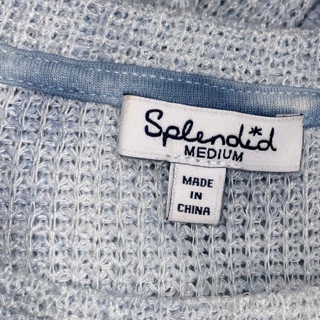 Splendid Waffle Knit Pullover Long Sleeve Crewneck Sweater Medium Ligthweight