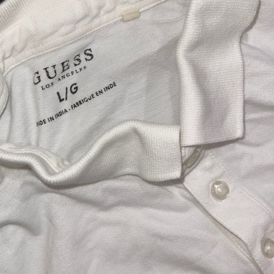 Guess Logo Polo Shirt Short Sleeve Comfort Size Large Y2K