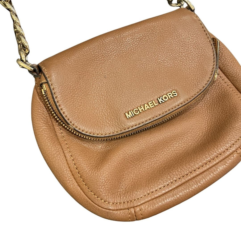 Michael Michael Kors Bedford Flap Crossbody Pebbled Leather Saddle Purse