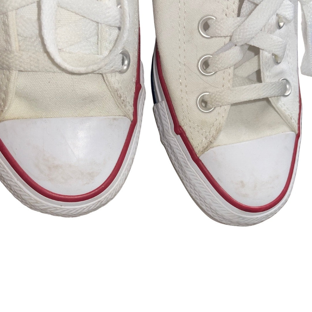 Converse Chuck Taylor All Star Low Top Sneakers Shoes White Canvas Women SZ 8