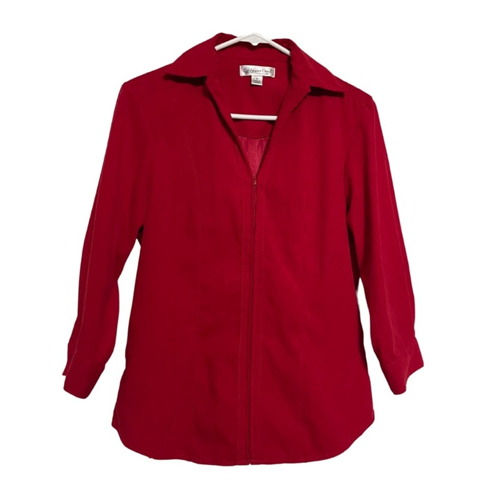 Vintage Coldwater Creek Red Velvet Suede "style" Blazer  Jacket Lightweight