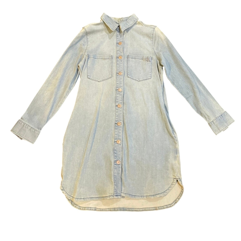 Calvin Klein Jeans Denim Long Sleeve Button Shirt Dress SZ M NWT Western Cowgirl