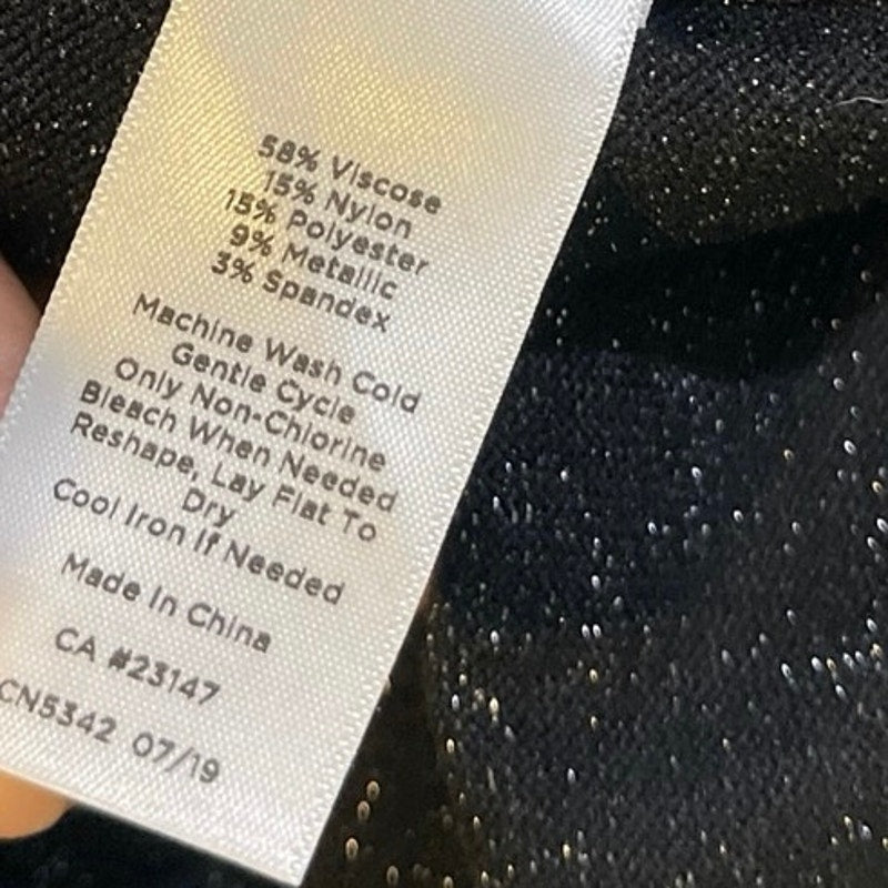 Talbots Button Shoulder Shimmer Short Sleeve Top SZ P Sparkling Dressy Holiday
