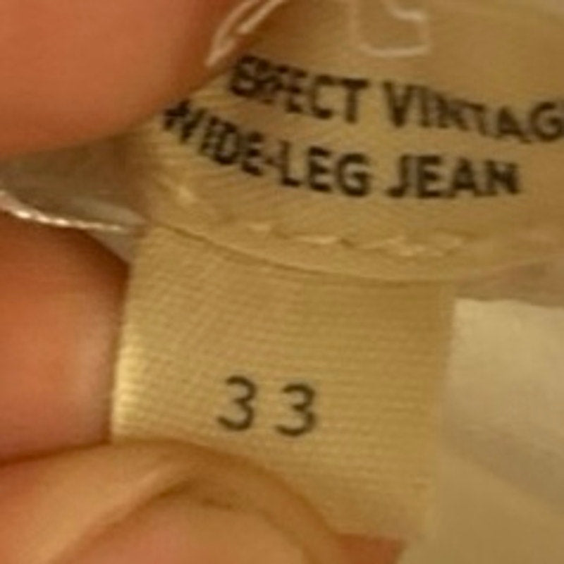 Madewell The Perfect Vintage Wide Leg Denim Jean 33 Front Patch Pocket Edition