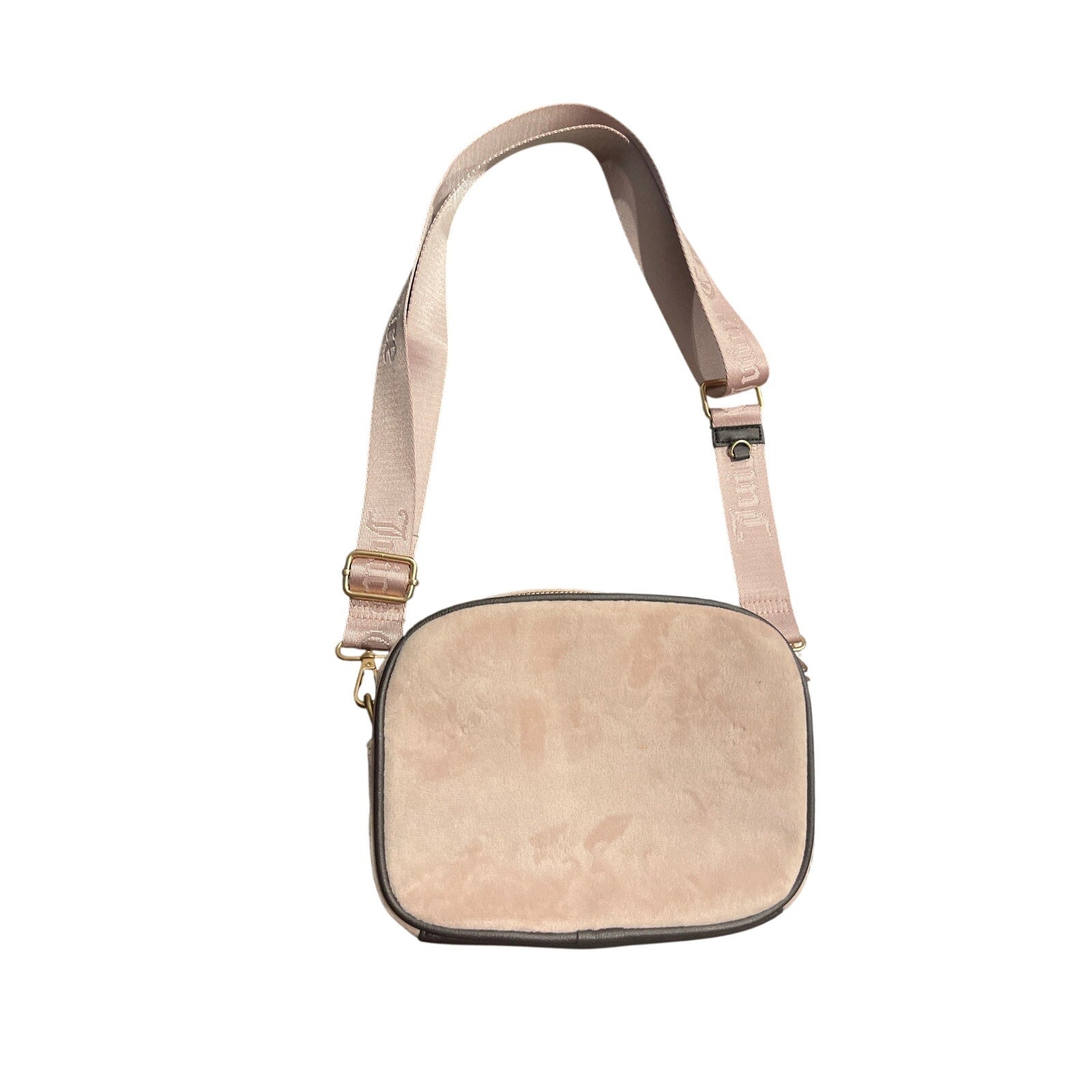 Juicy Couture Heritage Velour Camera Bag Dusty Pink Crossbody Y2K