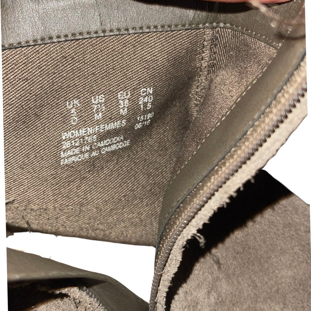 Clarks Womens Gray Suede Zip up Bootie Block Heel Size 7.5 Fall Casual western