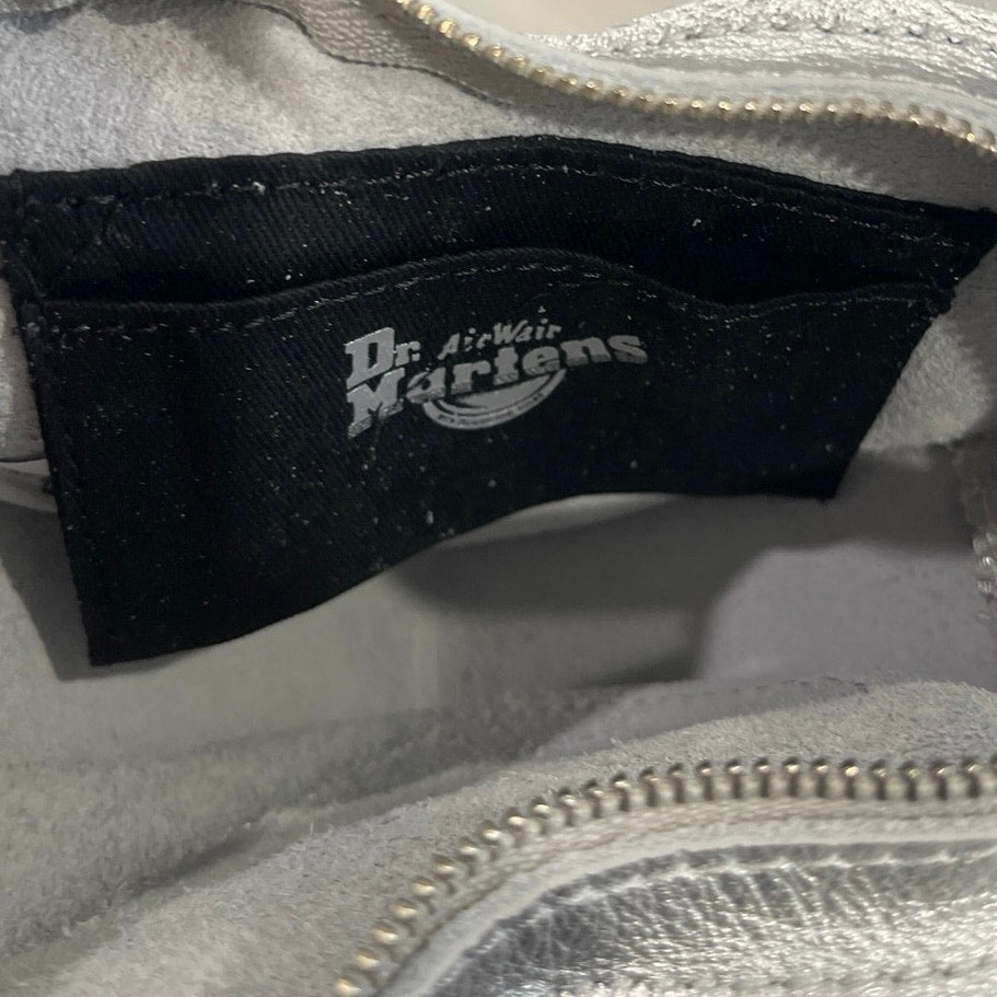 Dr. Marten Mini Silver Metallic Leather Heart Shaped Bag NWT Silver Chain Strap