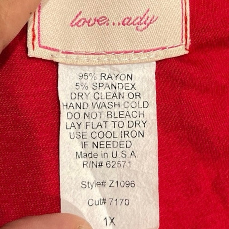 Love...Ady Red Sleeveless Mid Length Dress 1X Knit Draped Ruched Bodycon VTG 90s