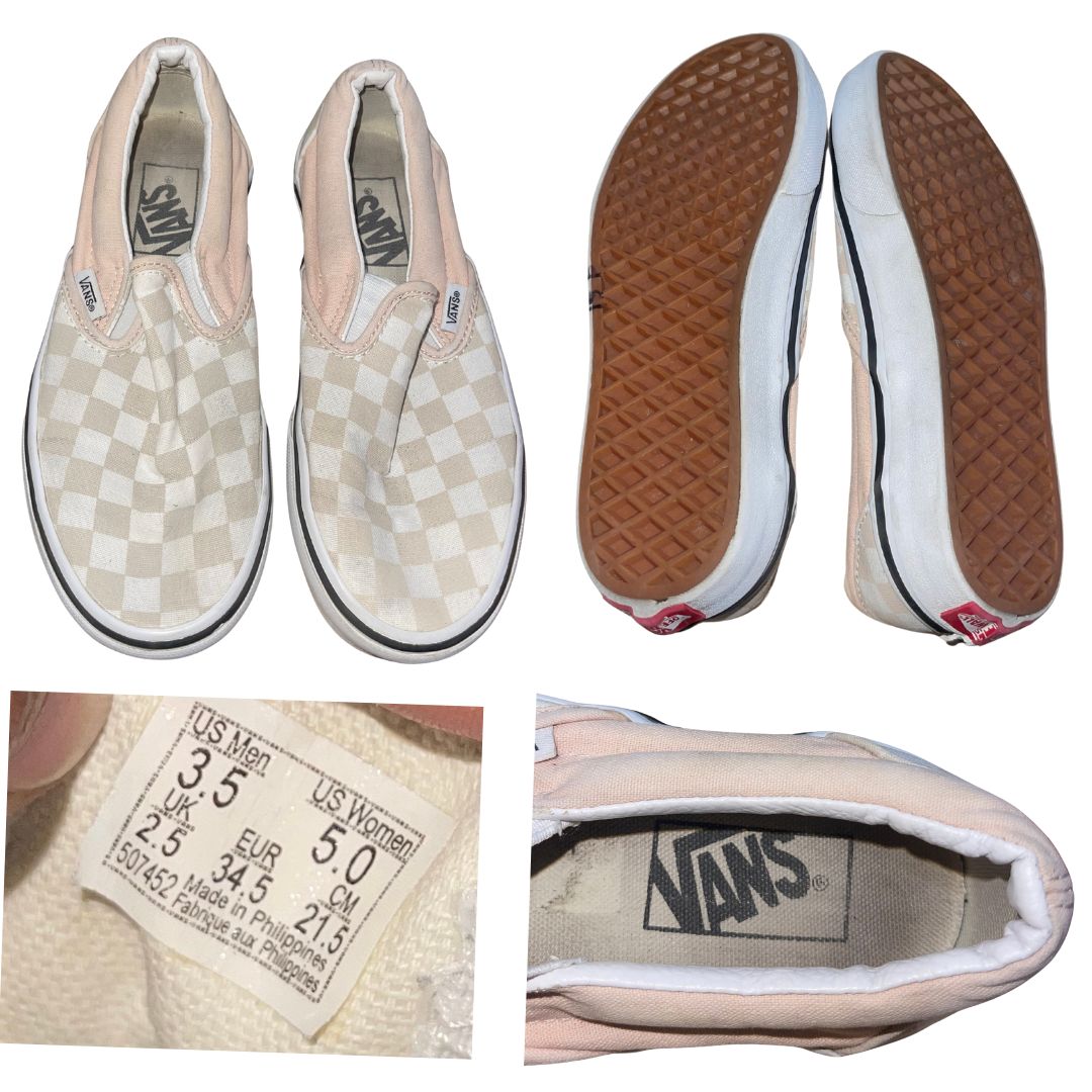 Vans Checkered Slip on Unisex Sneakers Size 5 Skater Streetwear