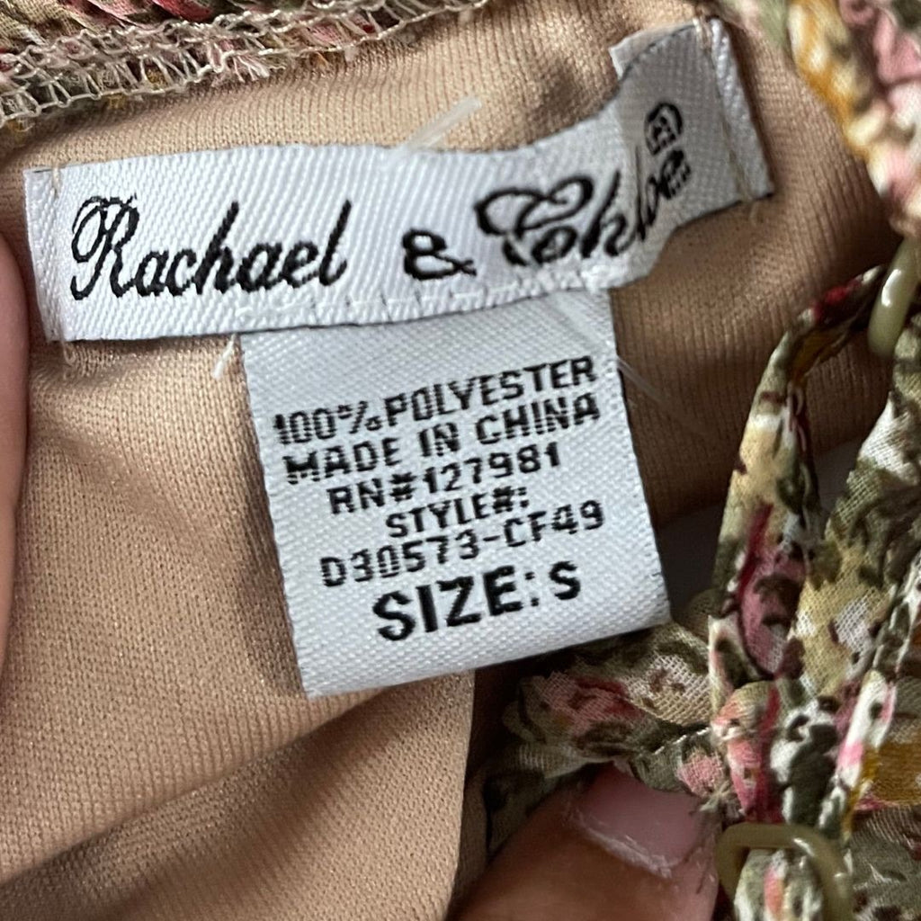 Rachel & Chloe Sleeveless Maxi Floral Dress SZ Small Spring Summer Botanical Y2K