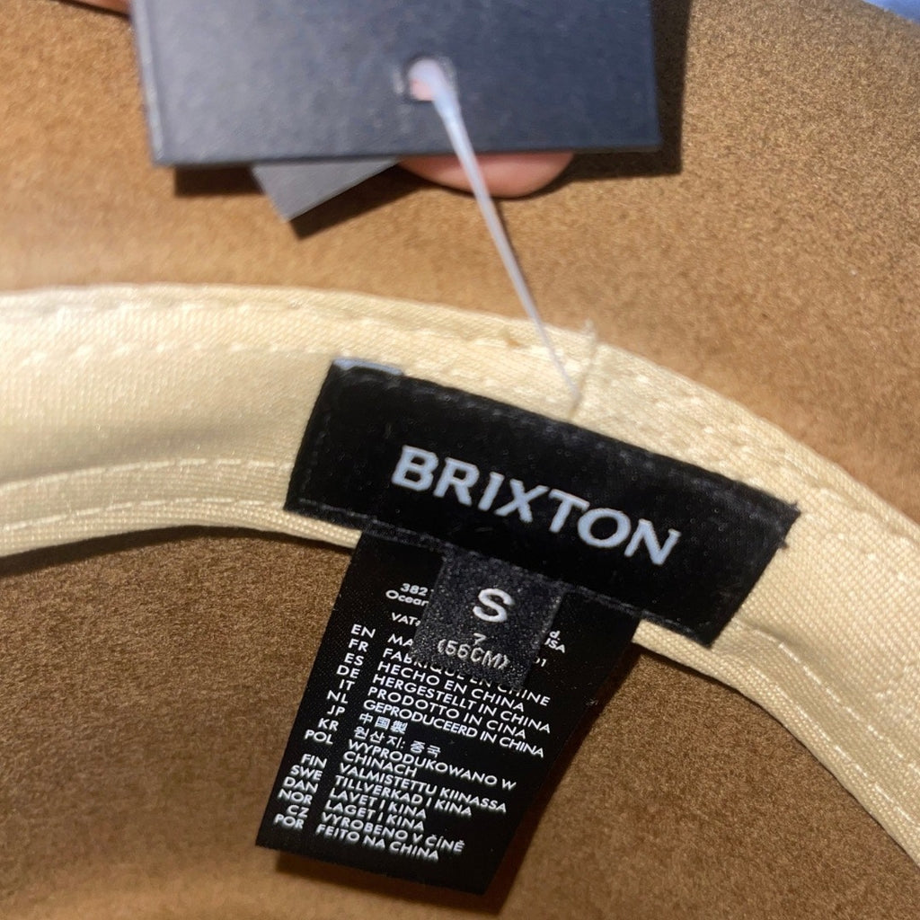 Brixton Reno Fedora Hat Adjustable Unisex Medal Bronze Small 7" Australian Wool