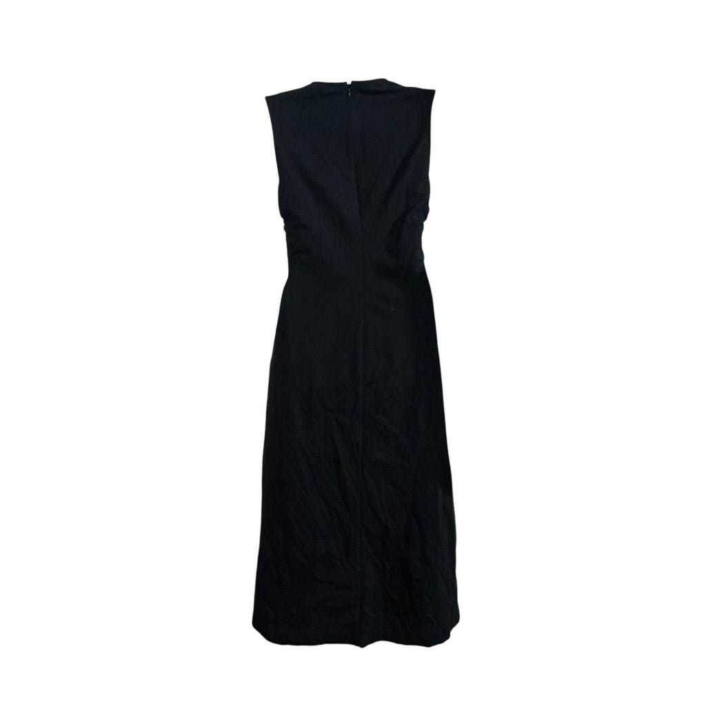 COS Sleeveless Black Midi Sheath Shift Dress SZ S Minimalist Casual Chic