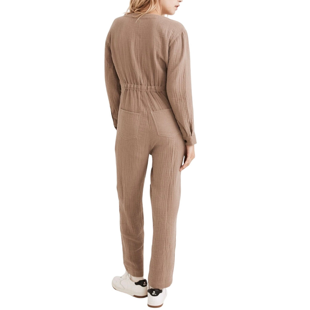 Madewell Double Gauze Lightspun Stitched Pocket Coverall Button Front Jumpsuit