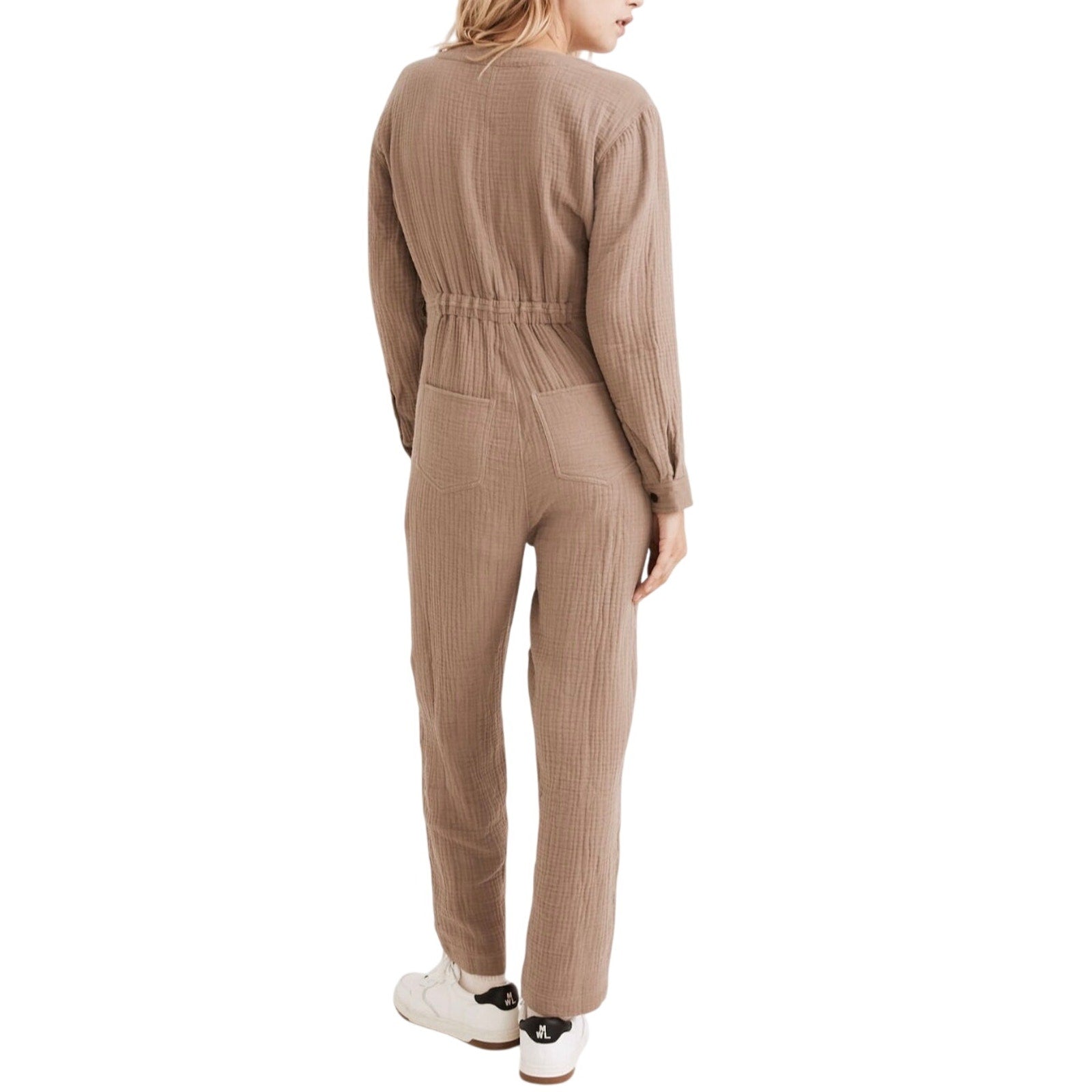 Madewell Double Gauze Lightspun Stitched Pocket Coverall Button Front Jumpsuit