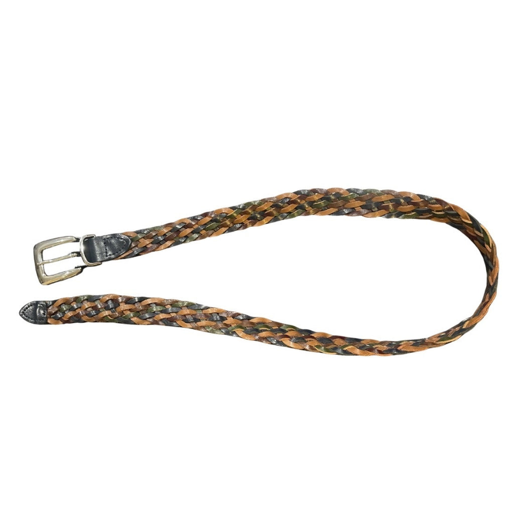 Woven Genuine Leather Two Tone Belt Size Small/Medium Made in Guatemala