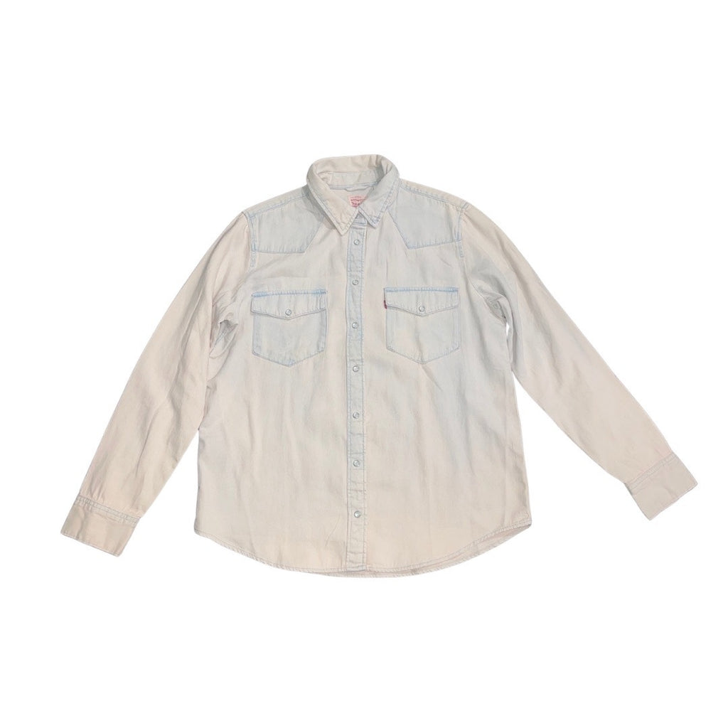 Levi's Denim Western Shirt Button Up Long Sleeve Denim Size Large NWT Cowgirl