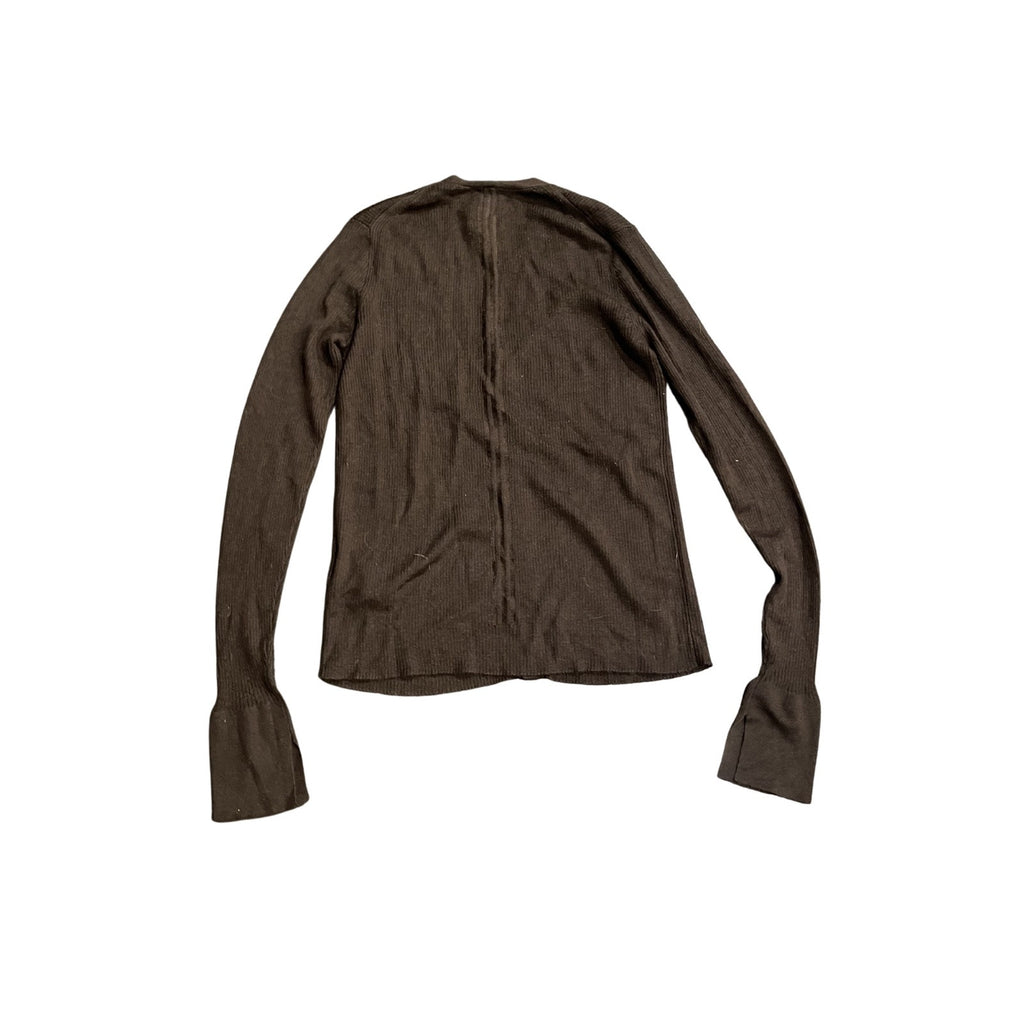 Madewell Merino Wool Silk Blend Brown Button Cardigan Sweater SZ M Slim Fit NWT