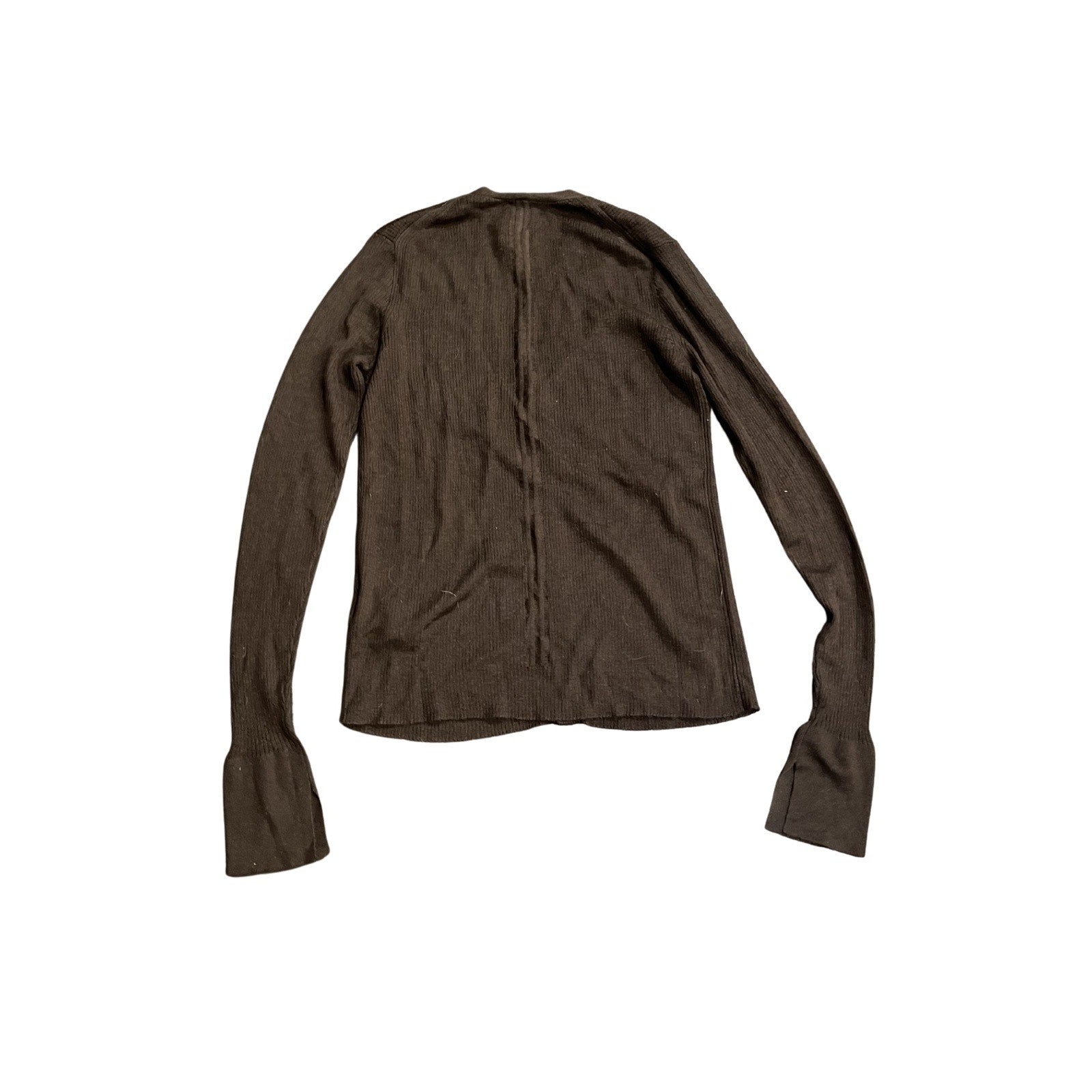 Madewell Merino Wool Silk Blend Brown Button Cardigan Sweater SZ M Slim Fit NWT