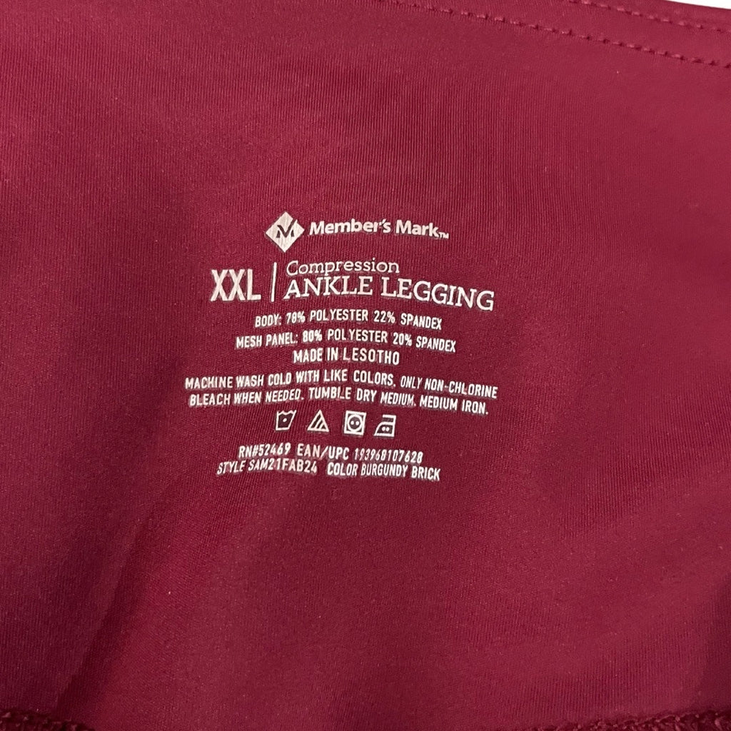 Members Mark Sams Club Leggings lot of two green burgundy size XXL Athletic