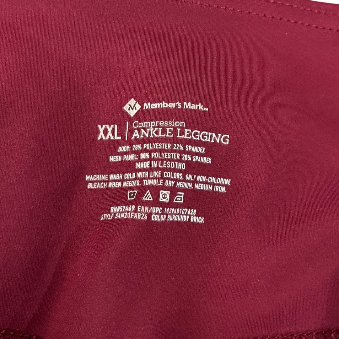 Members Mark Sams Club Leggings lot of two green burgundy size XXL Athletic