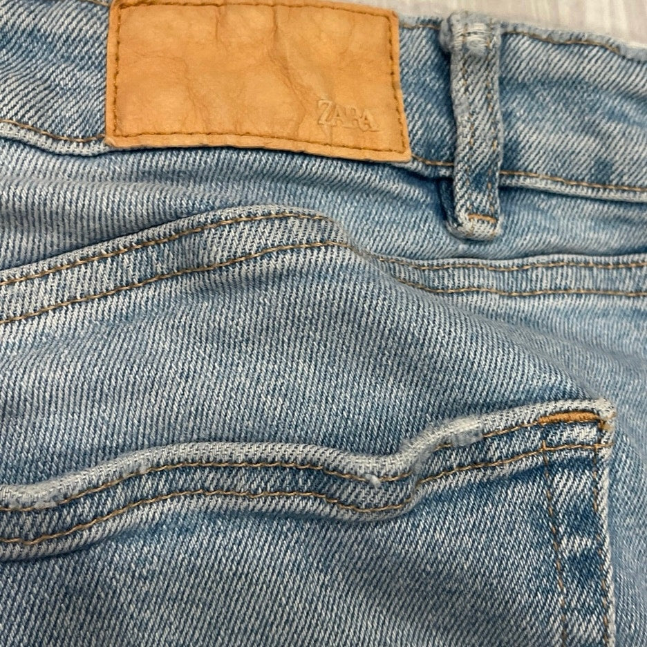Zara Light Wash Skinny High Waisted Denim Jeans SZ 14 Casual Streetwear