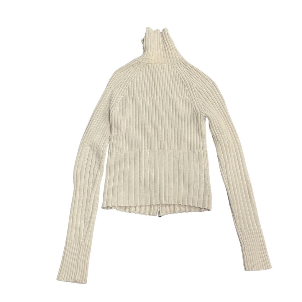 Gap Chunky Ribbed Knit Wide Collar Zipper Cardigan Sweater size Medium Y2K 90s
