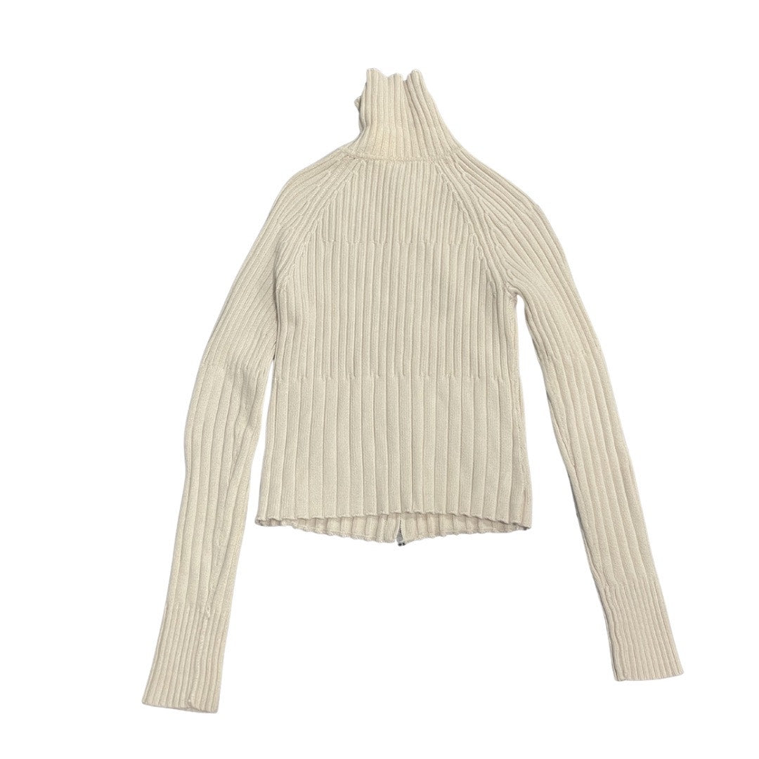 Gap Chunky Ribbed Knit Wide Collar Zipper Cardigan Sweater size Medium Y2K 90s