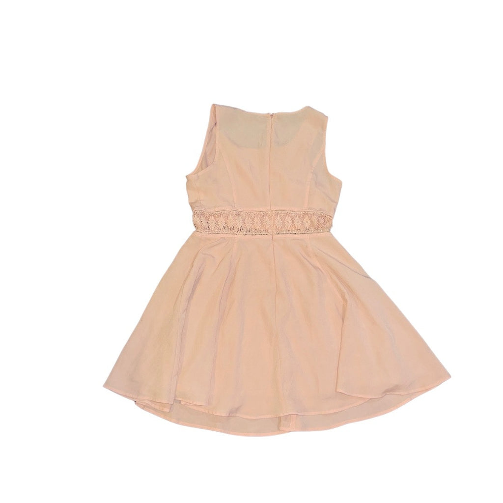 Forever 21 Dusty Pink Sleeveless Dress Floral Embroidered Waist Size Medium