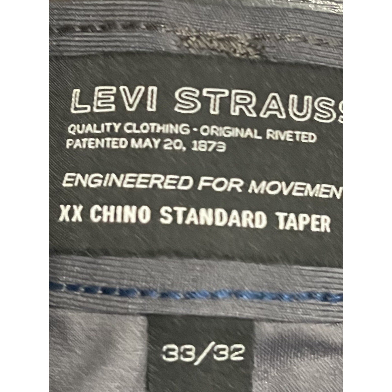 Levi Strauss XX Chino Standard Taper Tech Pants Size 33 Performance Wrinkle Free