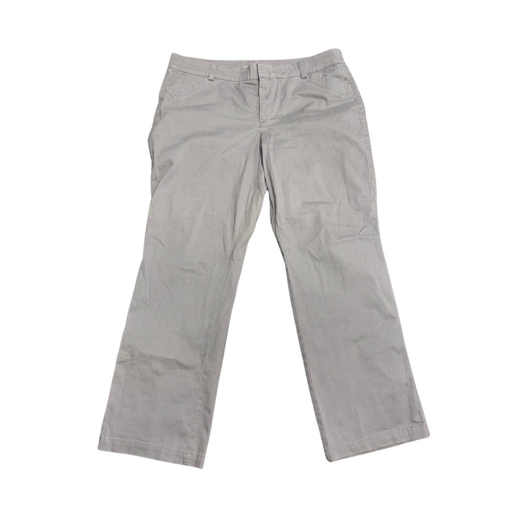 Dockers Women Chino Gray Khaki Straight Fit Pants Plus SIze 16 Casual Preppy