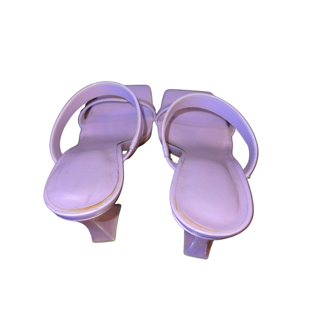 Nine West Dilene Women Dress Sandal Purple Heel Size 7 Y2K Chunky Heel 90s