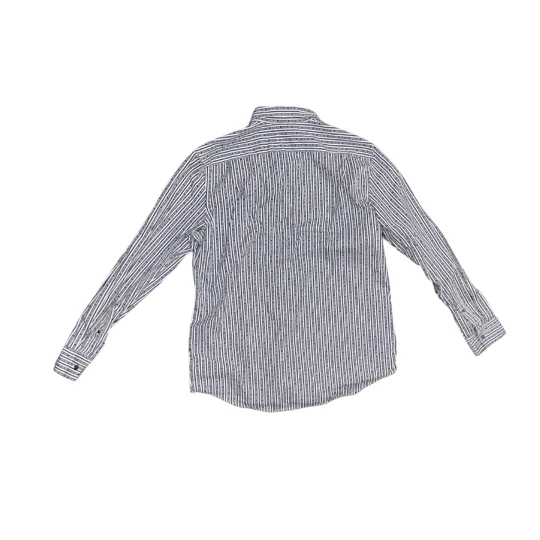 Michael Kors Long Sleeve Striped with logo button up dress shirt Classic Fit