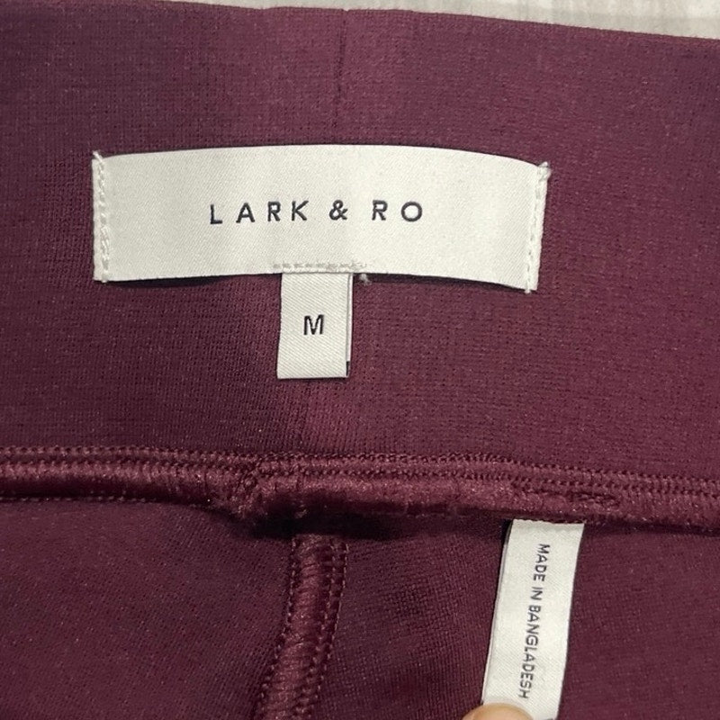 Lark & Ro Amazon Exclusive Pull on Maroon Ankle Length Leggings SZ M Casual Wear