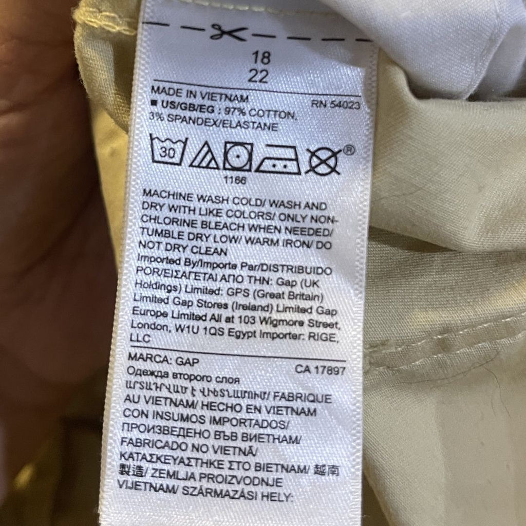 Gap Women Chino 3" Shorts Butter Yellow Plus Size 18 Spring Summer Beach Casual