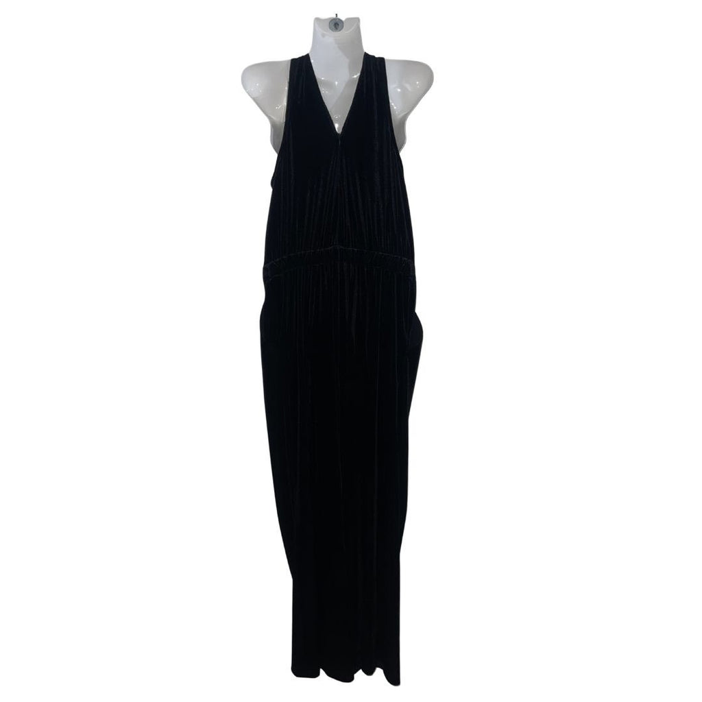 A New Day Velvet Pantsuit Jumpsuit Halter Neckline Size Small Wide Leg NWT Chic