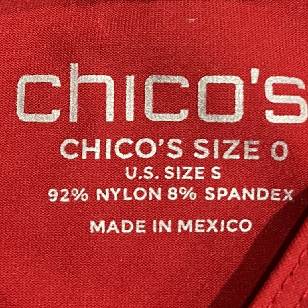 Chico's Red Sleeveless Microfiber Scoop Neck Tank Top Size Small Soft Stretch