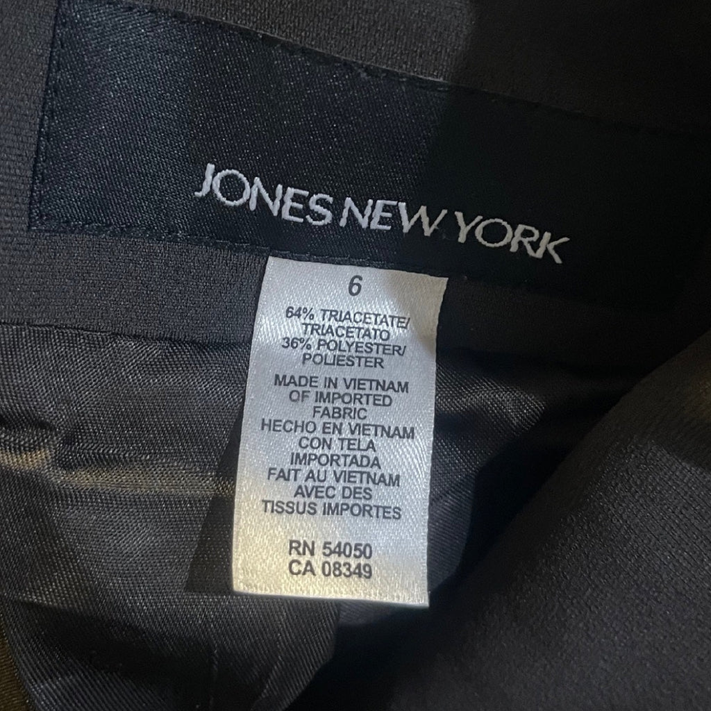 Jones New York Brown One button Blazer Jacket Size 6 Career Office Professional