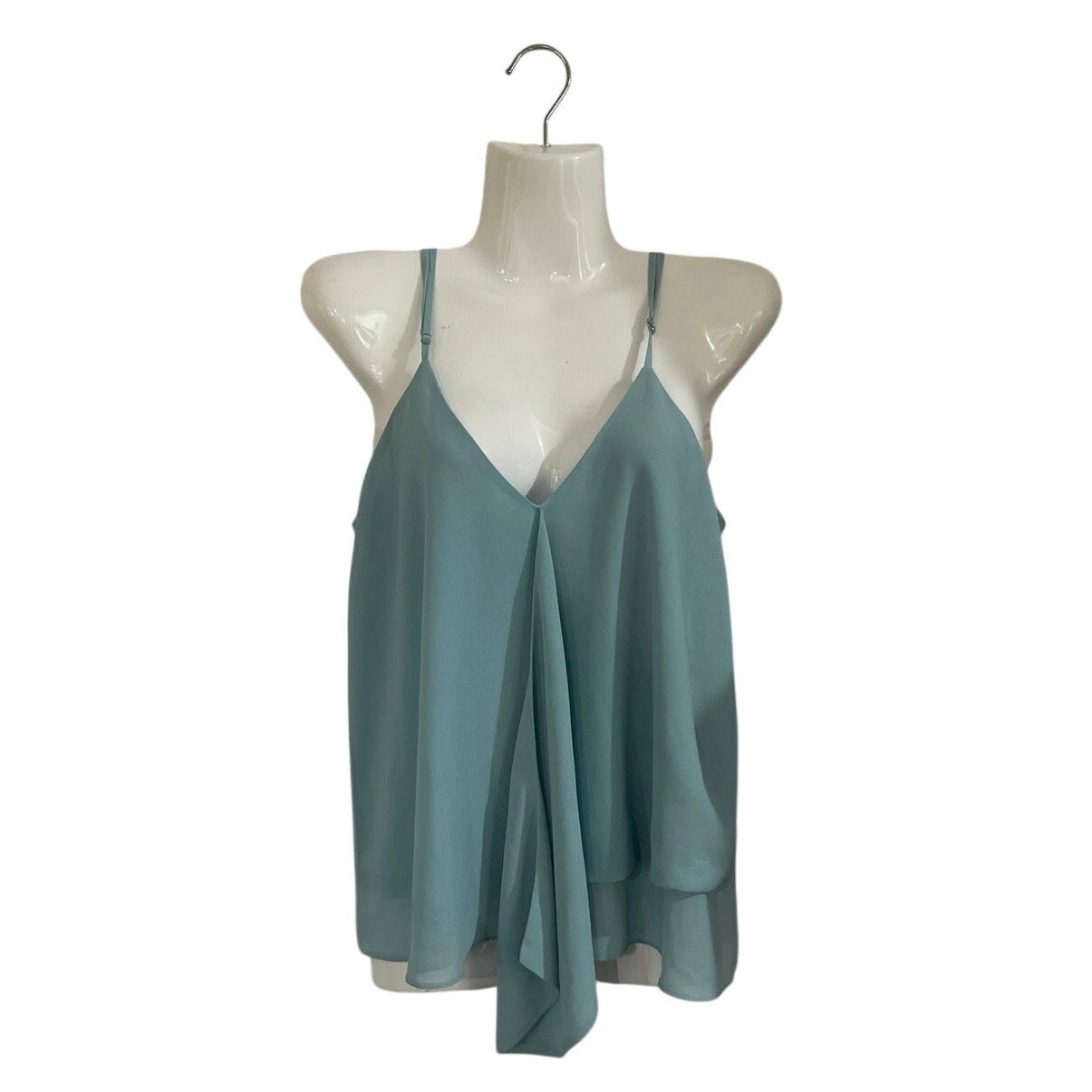 E.ssue Babydoll Camisole Drape Flowly Blouse Size Small Y2K Chiffon Party Chic