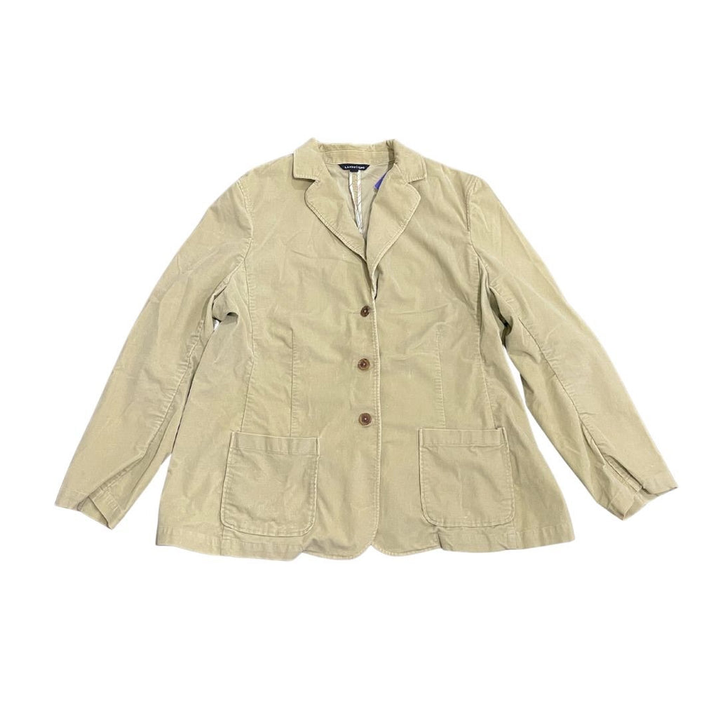 Lands End Women Corduroy Button Blazer Pockets Size 18 Preppy Career Office