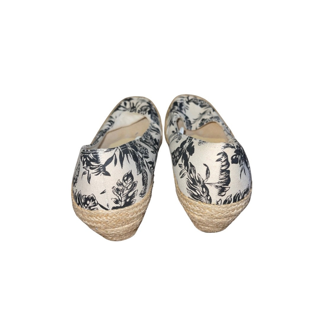 Esprit Canvas Espadrilles Canvas Slip On Floral Black and White Size 9