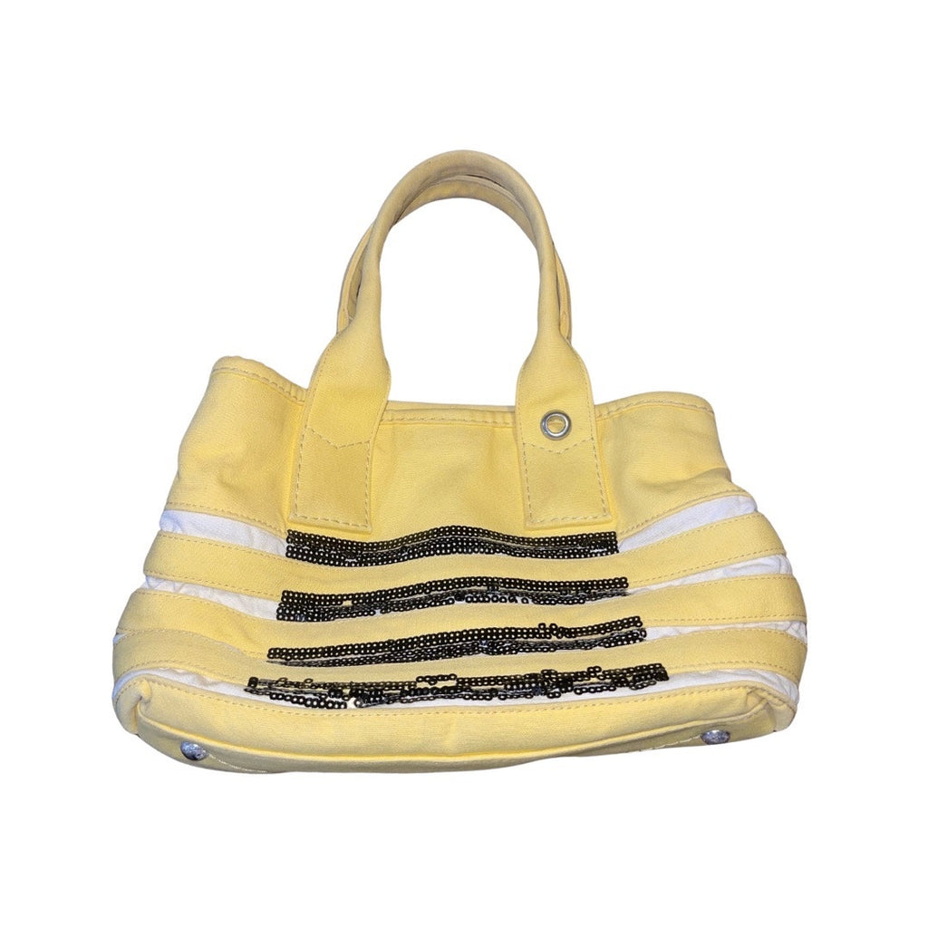 Marc by Marc Jacobs St. Tropez Canvas Market Tote Black Sequin Detailing Flaw