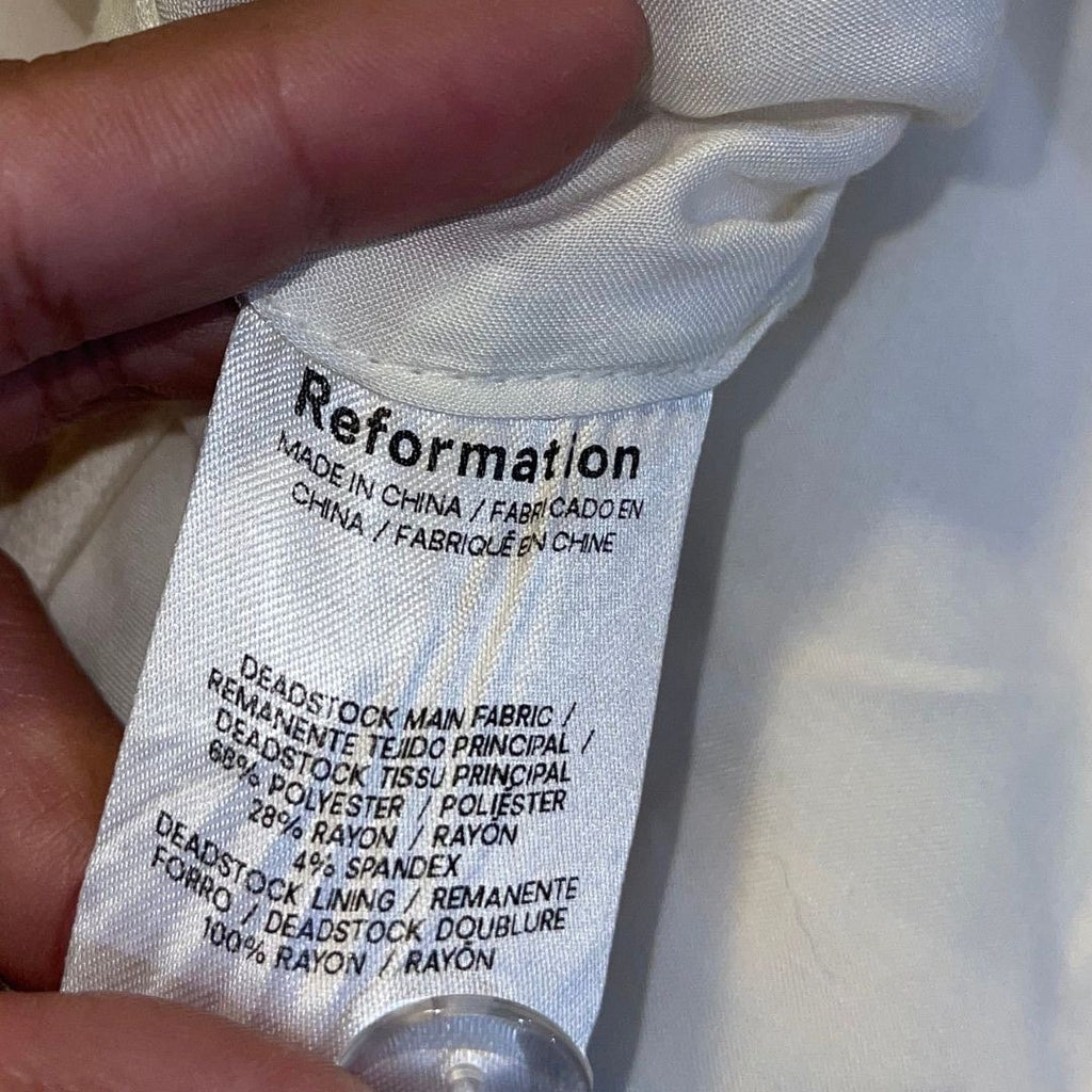 Reformation Alisa Sleeveless Sweetheart Lace Trim Blouse Large Corset Back NWT