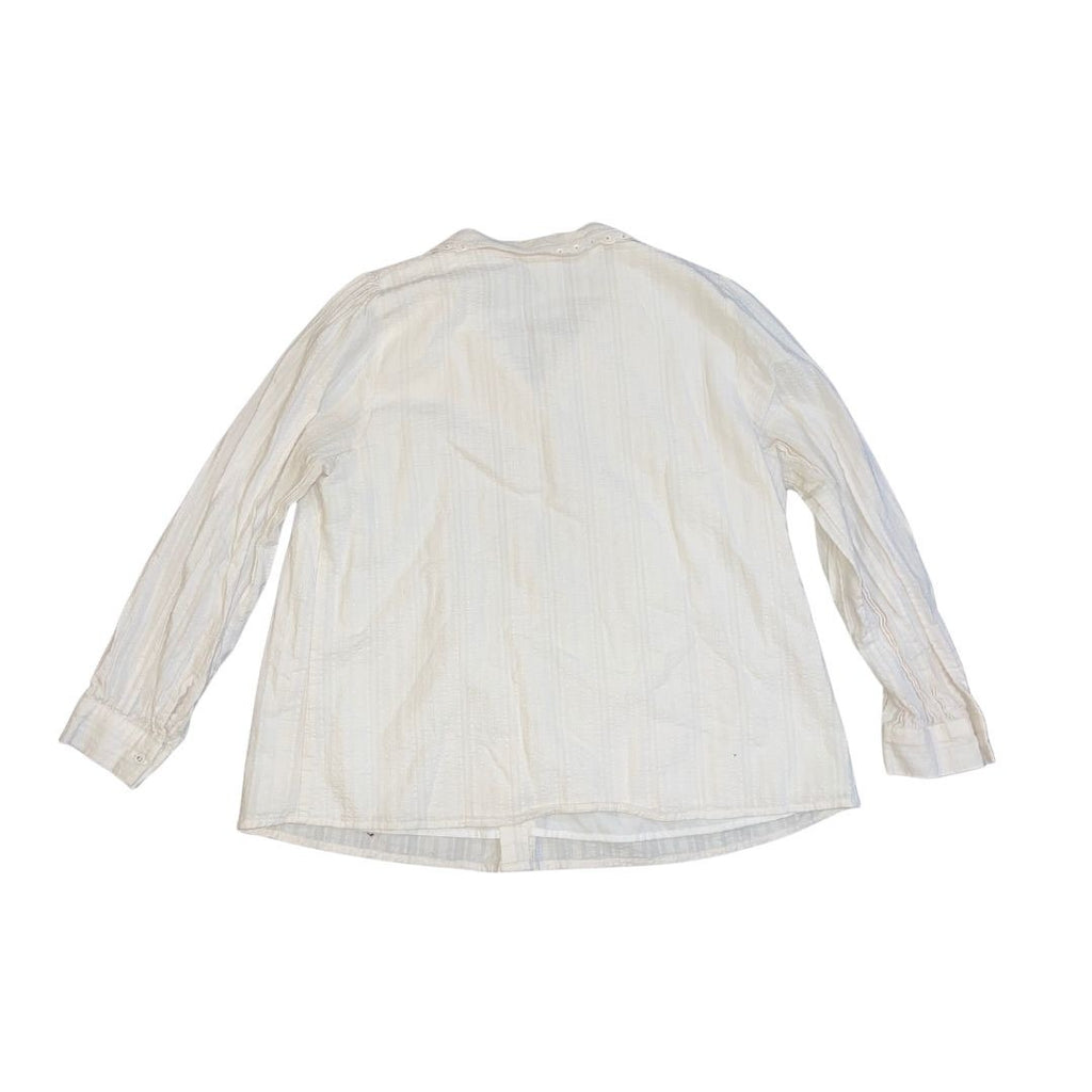 Lauren Conrad Button Down Blouse Size Large Eyelid Collard Pleated