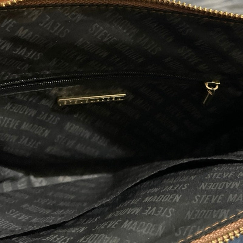 Steve Madden Blexi Tan Faux Leather Crossbody Bag Monogram Y2K Casual Everyday