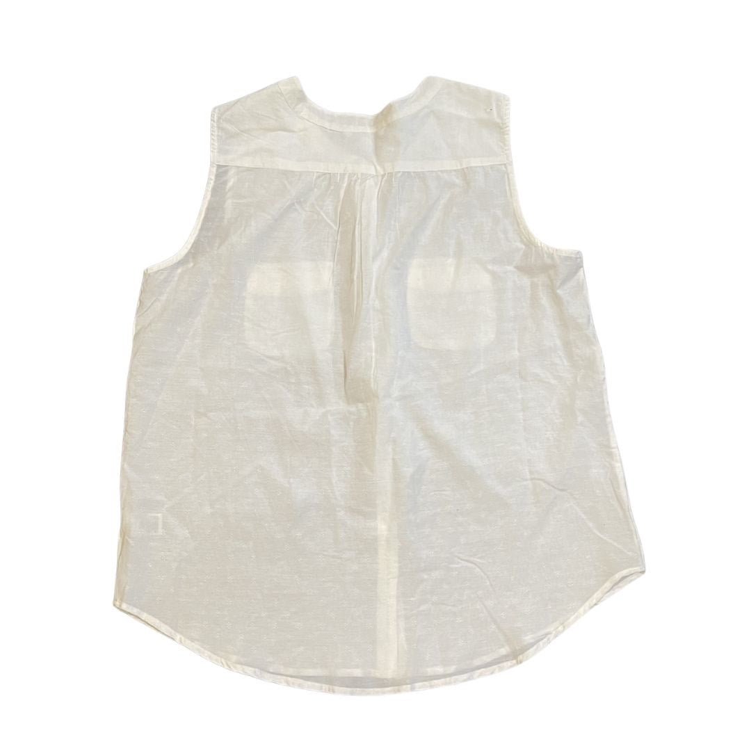 American Eagle Outfitters Sleeveless Button Down White Blouse Size Large Casual